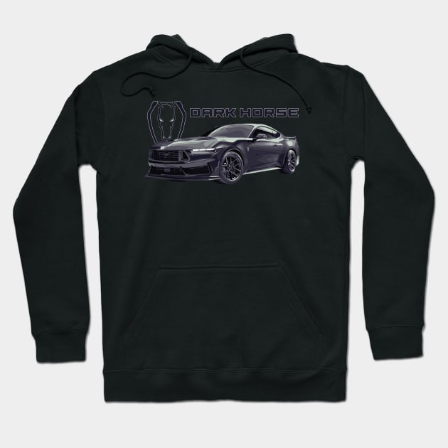 dark horse Mustang GT 5.0L V8 coyote engine Performance Car s650 Hoodie by cowtown_cowboy